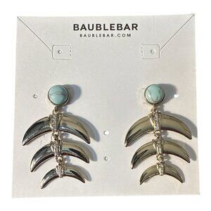 BaubleBar Turquoise & Gold Drop Statement Earrings | NWT on Card